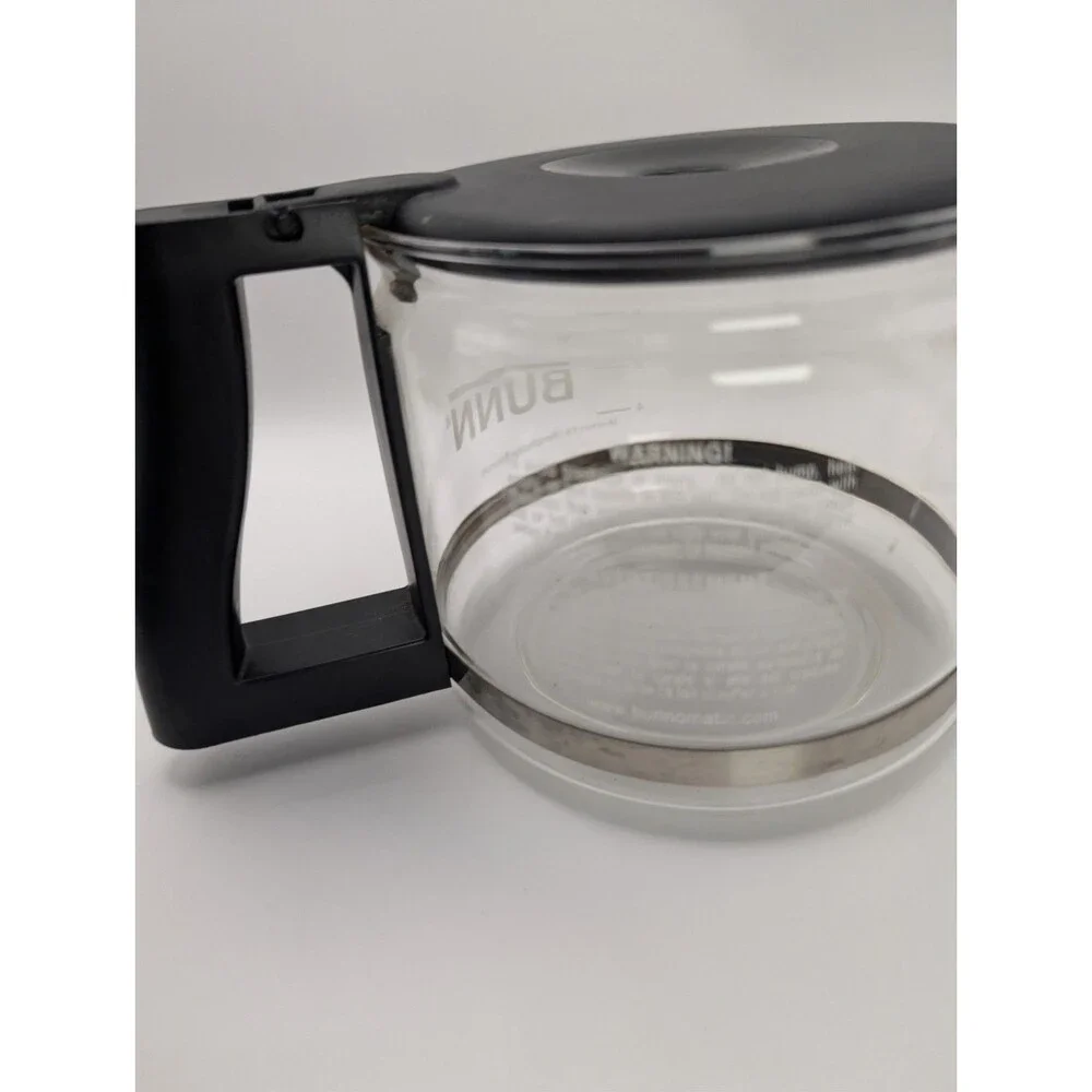 BUNN Glass Coffee Maker Carafe with Lid, Black Handle, Clear/Black
